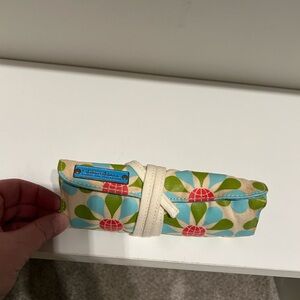 Floral jewelry roll up Bag with Strap